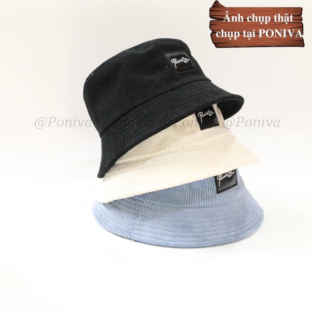 Mũ bucket ❤️ Nón tai bèo vành cụp thêu chữ Promissyou form unisex BK09 nhung tăm Ulzzang Thời trang PONIVA siêu hot
