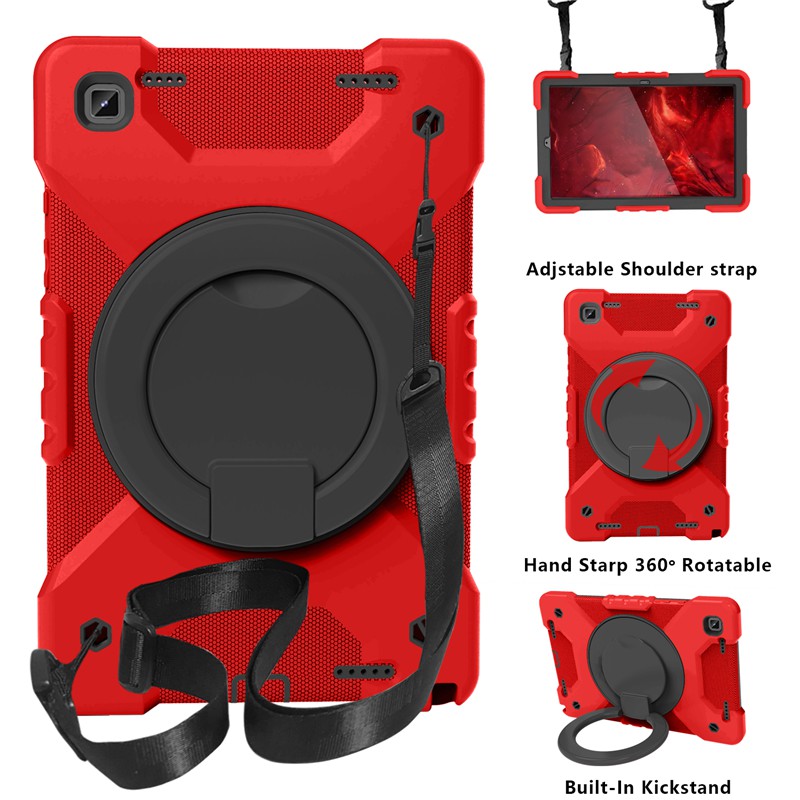 Samsung Galaxy Tab A7 10.4" T500/T505 2020 with shoulder strap silicone + PC safe anti-fall rotating tablet protective case