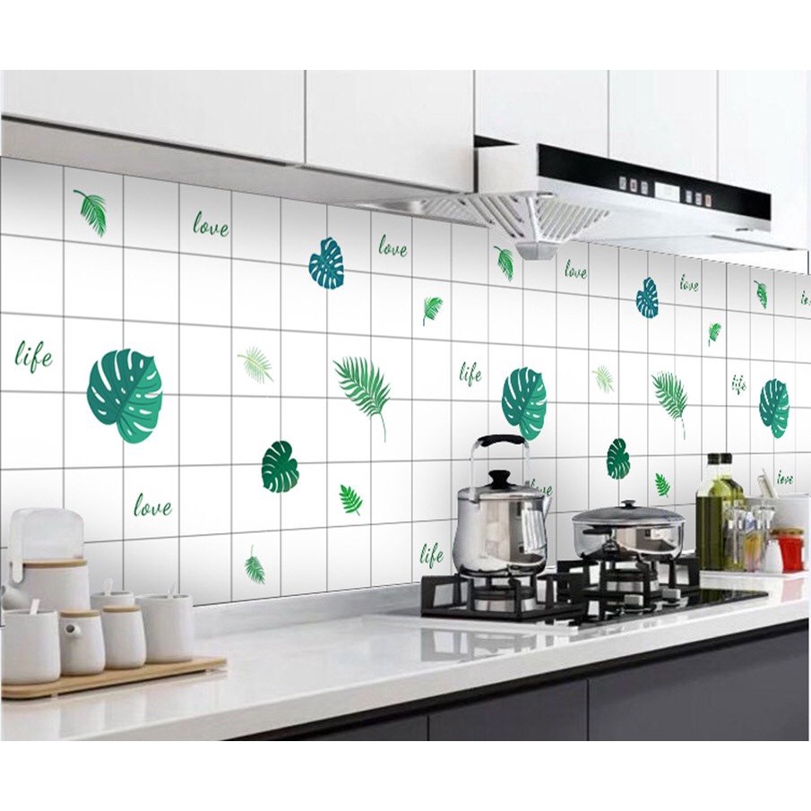 3 mét Giấy decal dán bếp chịu nhiệt khổ 60cm, mặt sau có sẵn keo