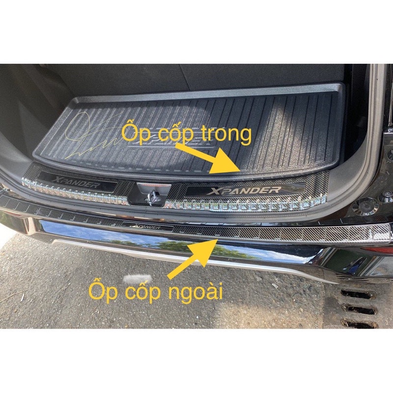 Ốp chồng trầy cốp carbon xe Xpander 2018 - 2021 vân cacbon cao cấp