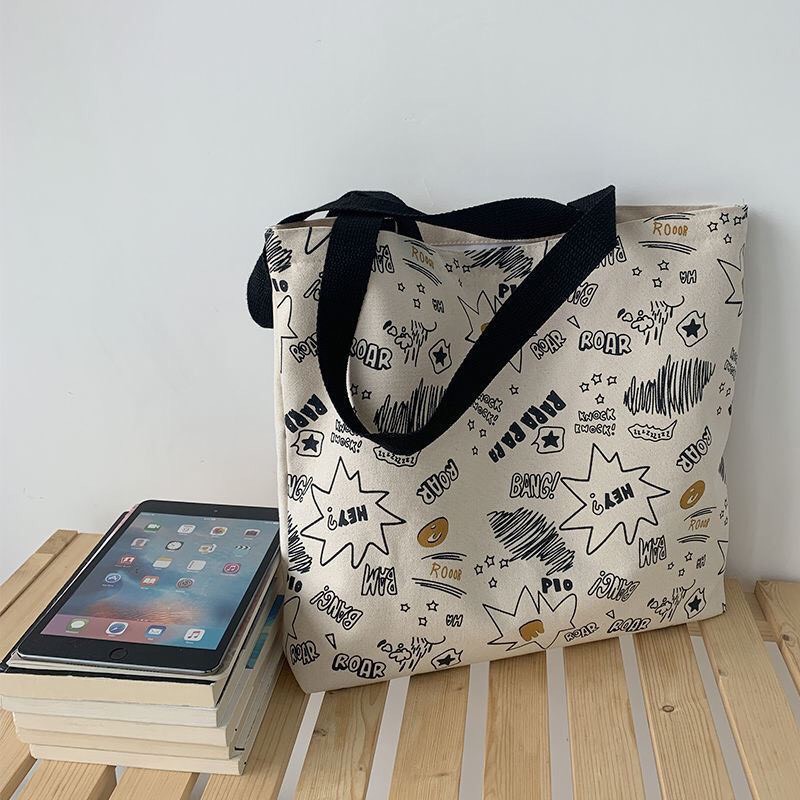 Túi tote vảo canvas đựng đồ đi học đi chơi cao cấp Hàn Quốc