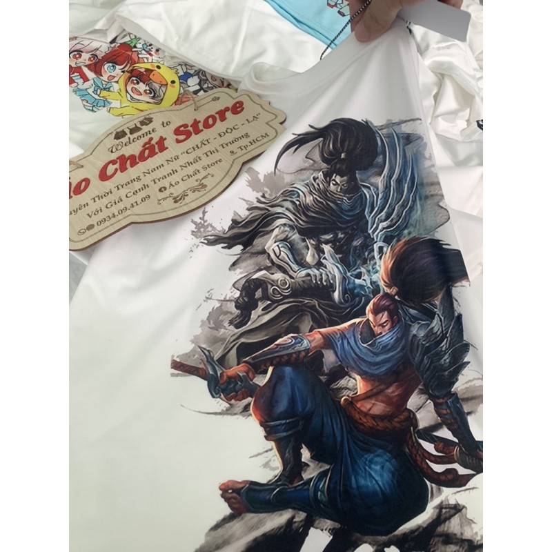 (VIDEO + ẢNH THẬT)Áo Thun YASUO, Áo Thun Liên Minh Huyền Thoại YASUO Cơ Bản Cao Cấp - LOL T-SHIRT