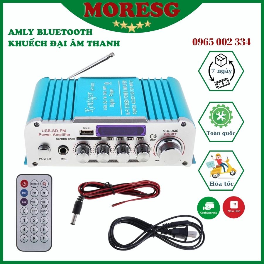 ✔️ Amly Mini Karaoke Kentiger HY 803 Có Bluetooth 12V-220V, Âm Ly Chơi Nhạc Âm Thanh Cực Đỉnh [Bảo Hành 1 Đổi 1]