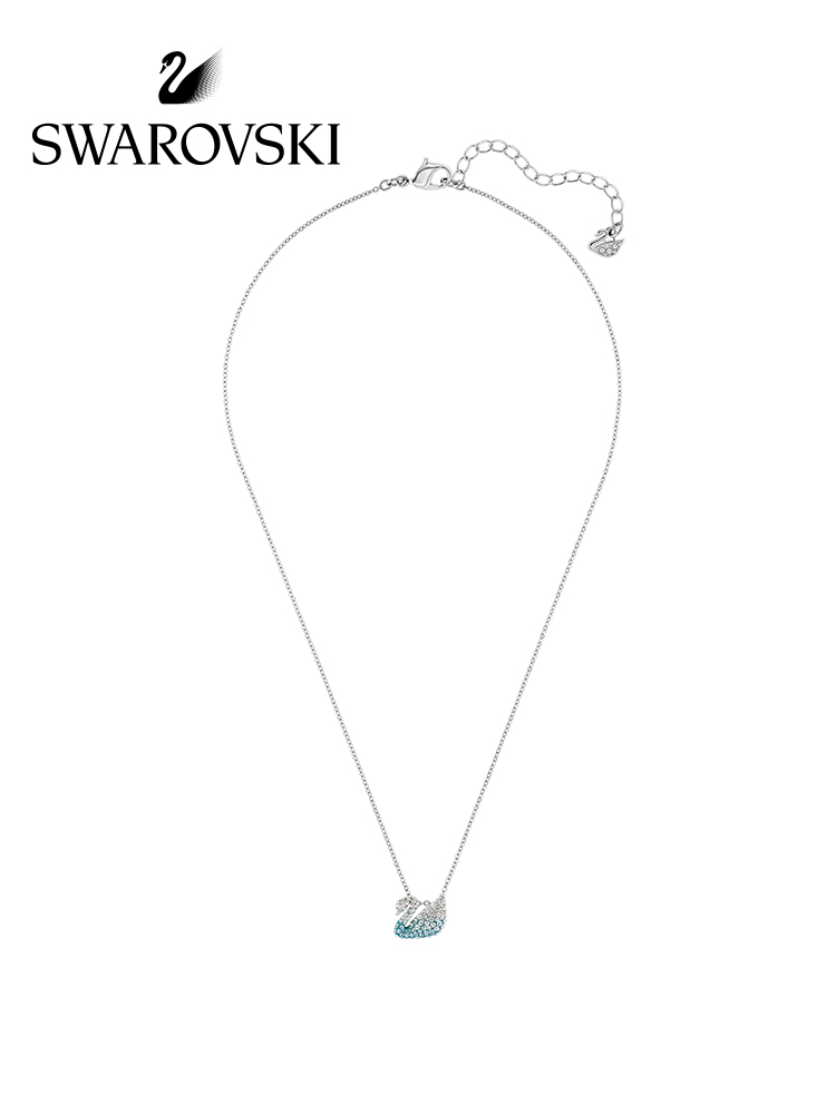 FLASH SALE 100% Swarovski Dây Chuyền Nữ ICONIC SWAN Thiên nga xanh nhỏ FASHION Necklace trang sức đeo Trang sức