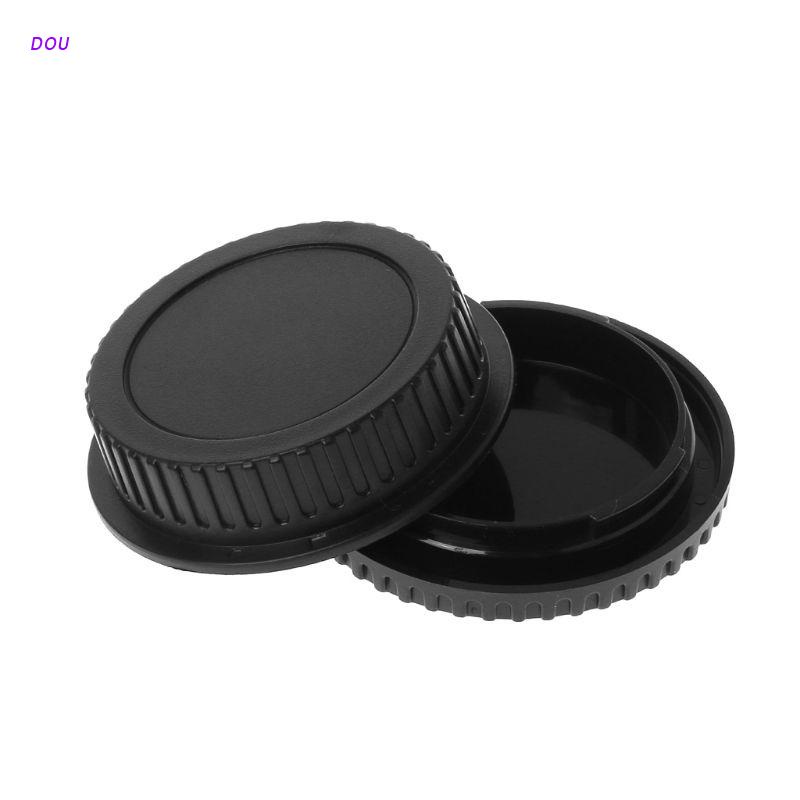 Set nắp lens và nắp thân camera bằng nhựa màu đen bảo vệ thay thế cho Canon EOS EF EFS 5DII 5DIII 6D có bán lẻ