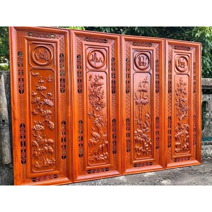 BỘ TRANH TỨ QUÝ GỖ HƯƠNG ĐỎ NAM PHI