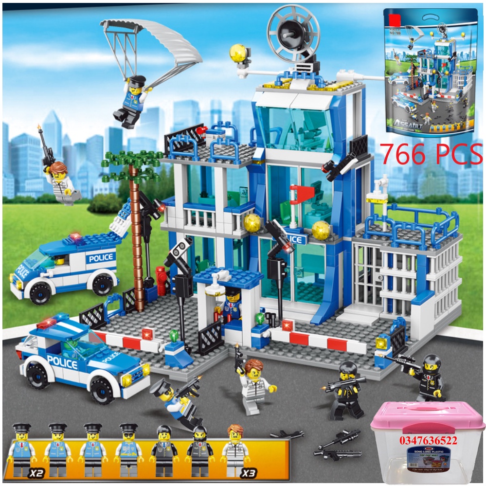 [Mã LIFE0503TOYS1 giảm 10% đơn 150k] LEGO Trụ Sở Cảnh Sát 766 Mảnh - 16 Tạo Hình - Bộ Đồ Chơi Lắp Ghép Lego OTO