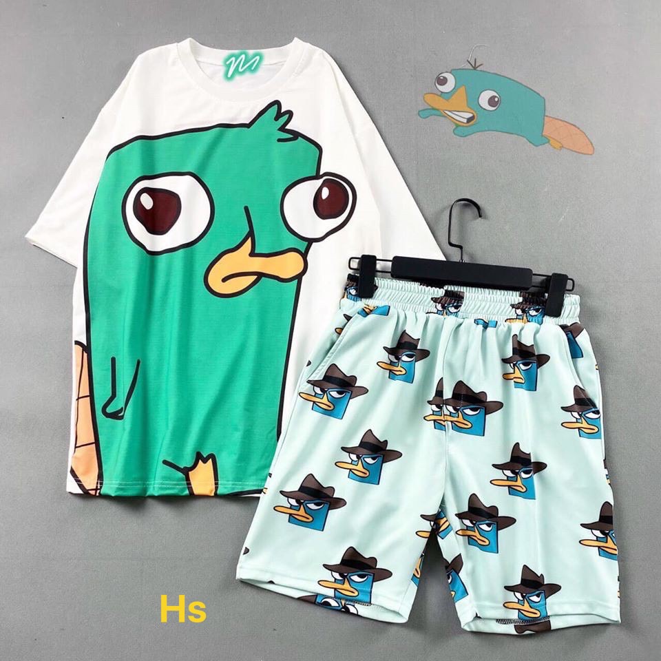 [Mã WASTHOT giảm 15K đơn bất kì] Set Unisex Cartoon 3D Cute (Áo Thun + Quần Short)-HươngSu | BigBuy360 - bigbuy360.vn