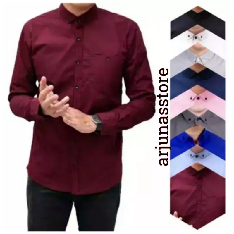Áo Sơ Mi Trơn Tay Dài Size M L XL XXL Cho Nam