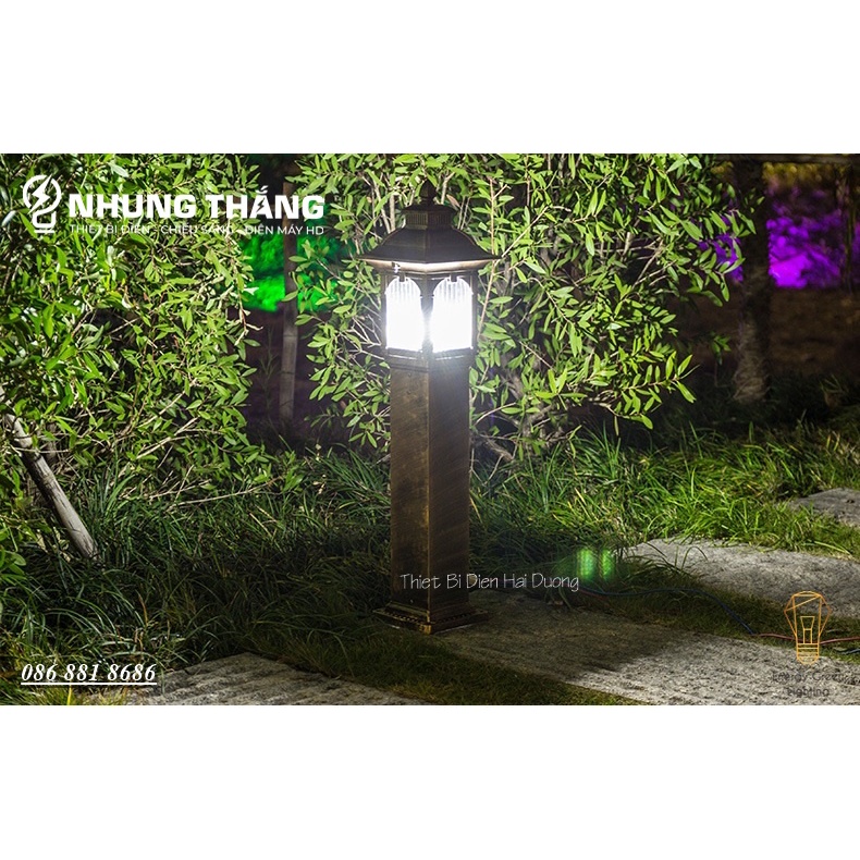 Đèn Cột Trang Trí Sân Vườn Cổ Điển DSV-1172 Chống Nước - Chiều Cao 82cm - Cắm Điện 220V - Kèm Bóng G45 - Bảo Hành 1 Năm