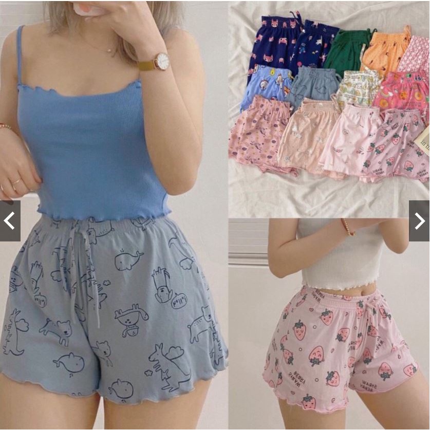 [HCM]Quần đùi nữ ống rộng 💖YC Fashion💖 Quần short ngắn cotton mặc nhà mặc ngủ hoa văn chấm bi thoáng mát dễ thương SP5 | BigBuy360 - bigbuy360.vn