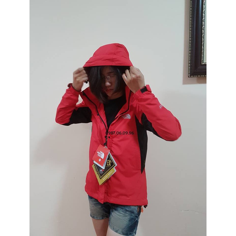 Áo gió TNF 2 lớp màu đỏ