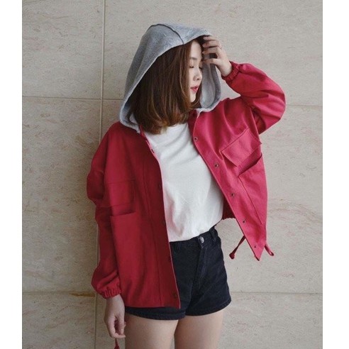 Áo khoác nữ kaki kèm mũ FREE size phong cách năng động AKD22F | BigBuy360 - bigbuy360.vn