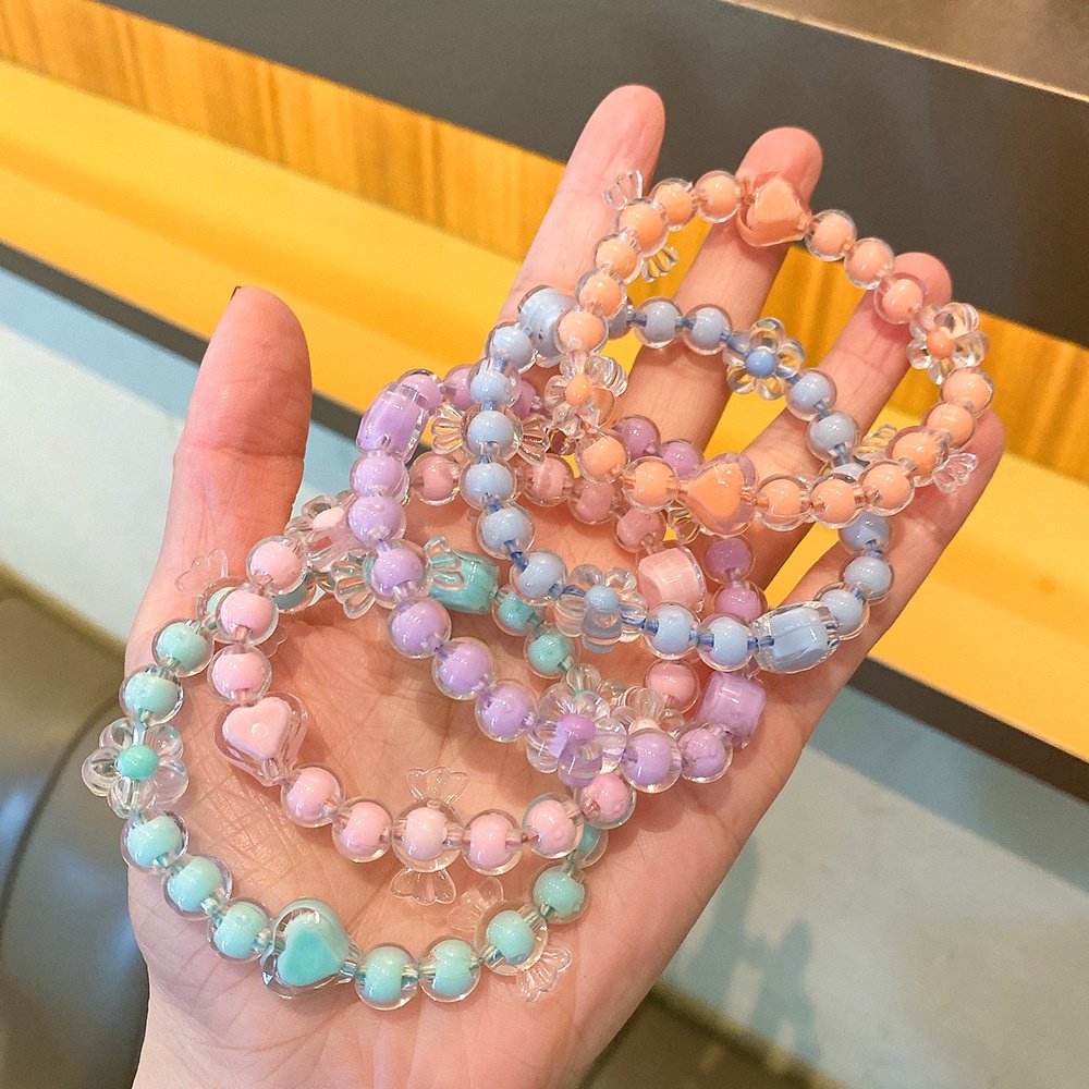 Dây Buộc Tóc Cao Su Trong Suốt Màu Kẹo Ngọt Đa Năng Cho Bé Gái