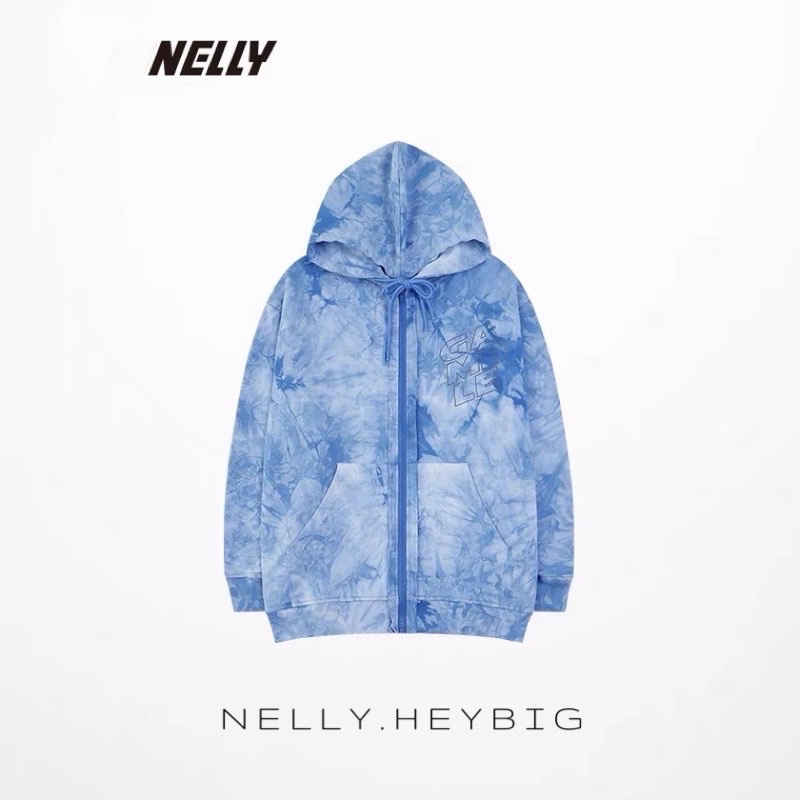 Áo hoodie zip da cá  Nelly Heybig dáng unisex form rộng 65 12 100