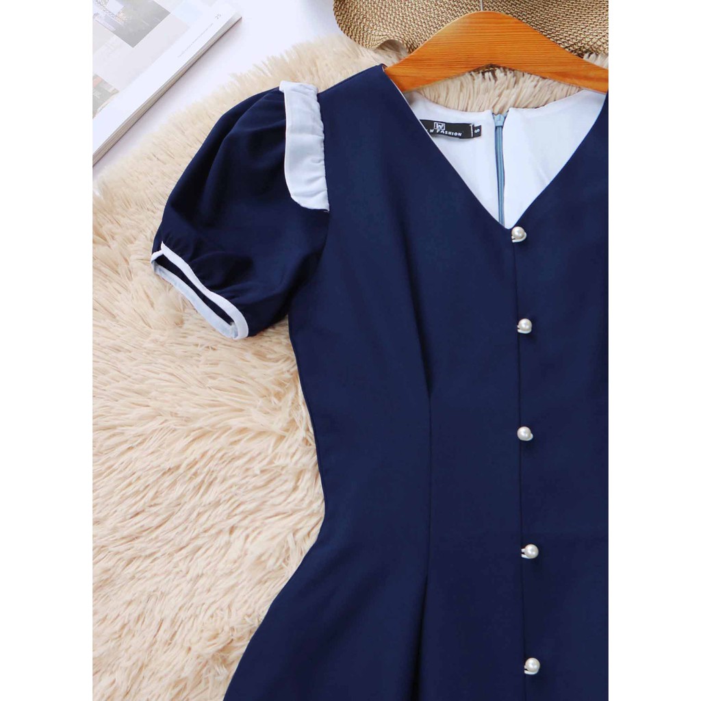 Đầm công sở xanh tôn dáng che bụng mỡ | BigBuy360 - bigbuy360.vn