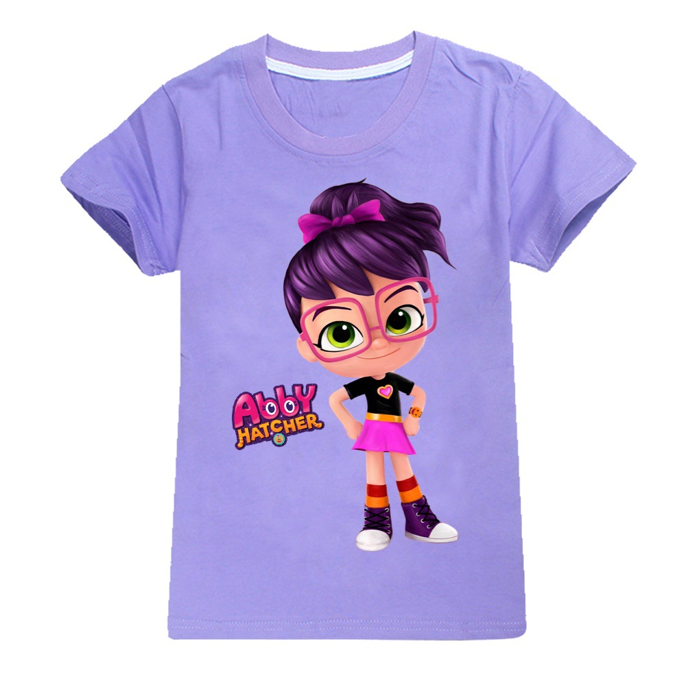 Abby hatcher 2021 boys pure cotton T-shirt 2-15 years old children's summer new fashion casual sweatshirt girls multicolor tops