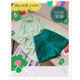 🌹BIGSIZE Set áo sơ mi kèm quần short bigsize