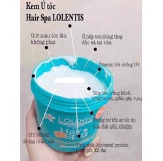 Combo 5 Hũ Ủ Hấp Tóc Lolentis Hair Spa Siêu Mượt Thái Lan 500g