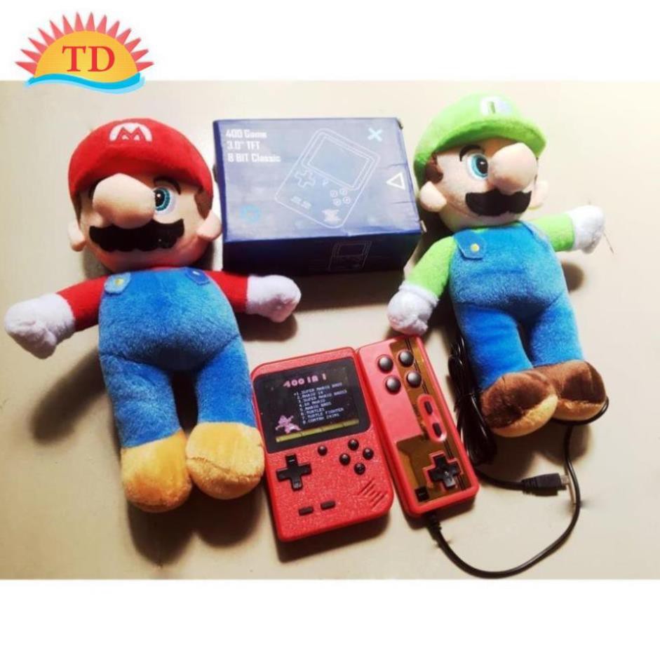 Bộ Quà tặng Máy game cằm tay Super Mario & Luigi 400 game Gồm thân máy + 1 tay phụ + 2 thú nhồi bông Mario & Luigi