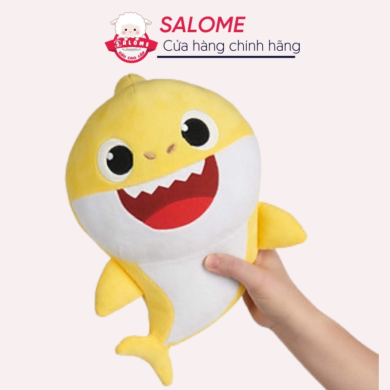 Gấu Bông Cá Mập Baby Shark Size 40cm Ba Màu Xanh Hồng Vàng Vải Miniso Mềm Mịn SALOME, Thú Nhồi Bông Mini Cho Bé