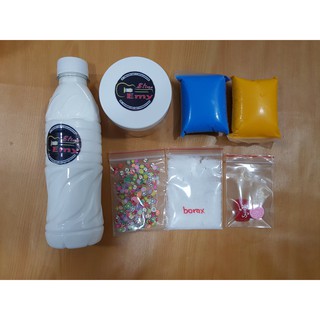 Butter Slime - Bộ Kit Làm Slime Bơ Gồm (Charm + Nail + Borax + Hũ + 2 đất sét + 1 chai keo sữa)