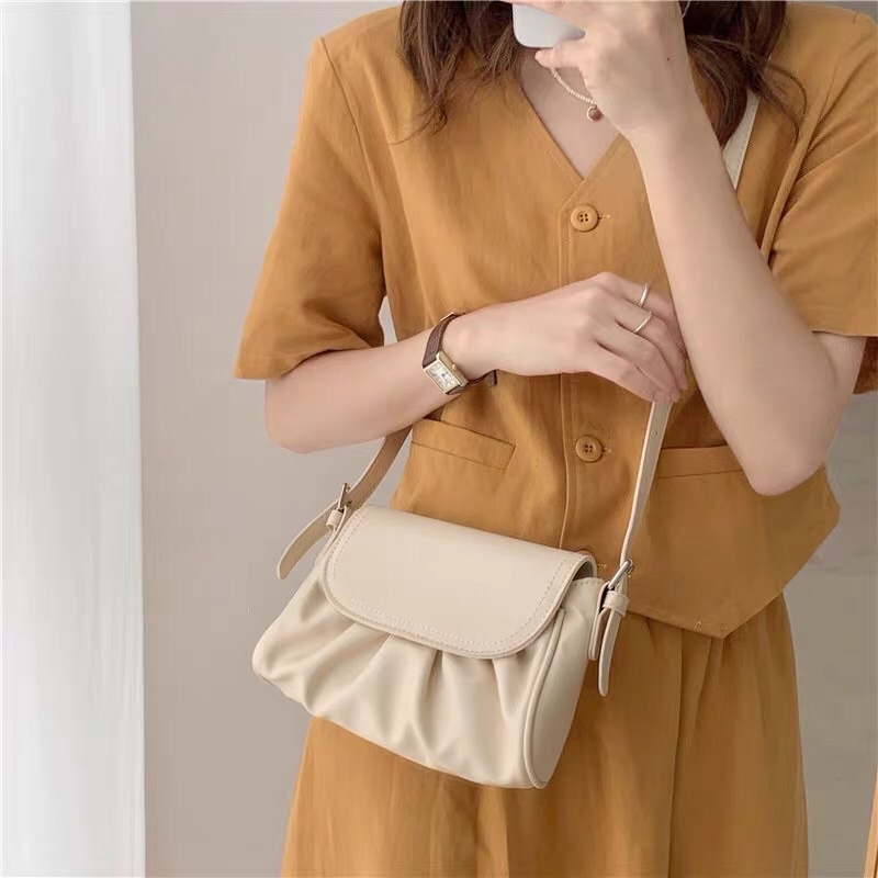 Túi kẹp nách nữ da mềm và túi đeo chéo nữ bằng da T5 SẴN