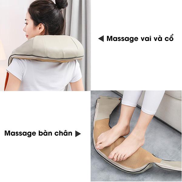Máy Massage Lưng Cổ Vai Gáy 6D Hồng Ngoại HM-V85, Đai Mát Xa Cổ Vai Gáy Dùng Trên Ô Tô