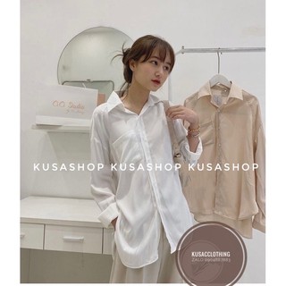 Áo sơ mi basic lụa tăm Ulzzang (hình thật, hàng có sẵn)