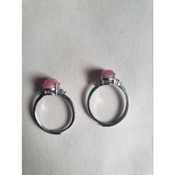 Nhẫn đá đào hoa rhodochrosite freesize