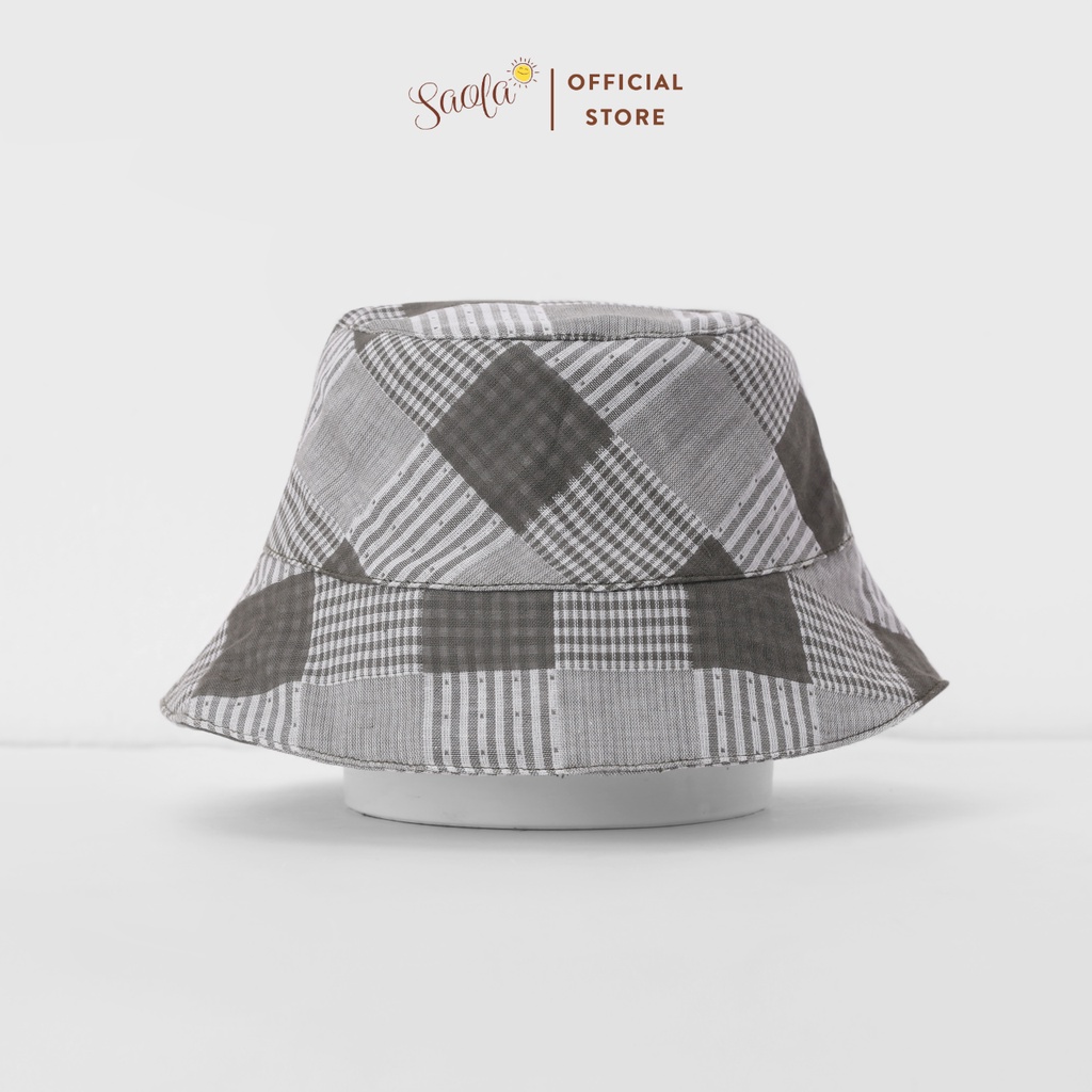 Mũ Bucket Vải Cotton Họa Tiết Caro Phong Cách Hàn Quốc Cho Bé - NATSUMI BUCKET HAT - SAOLA KIDS CLOTHING