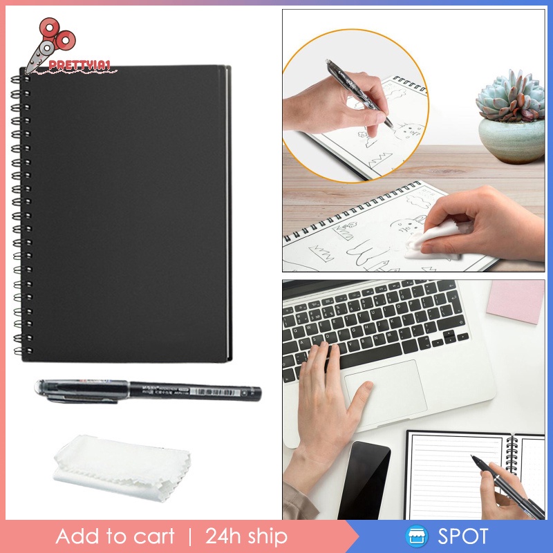 [Prettyia1] Sổ Tay Thông Minh Có Thể Tái Sử Dụng Kèm Bút Vẽ Xóa Được Cho Trường Học