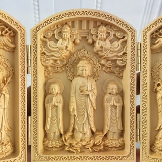 Hộp 3 tượng phật gỗ