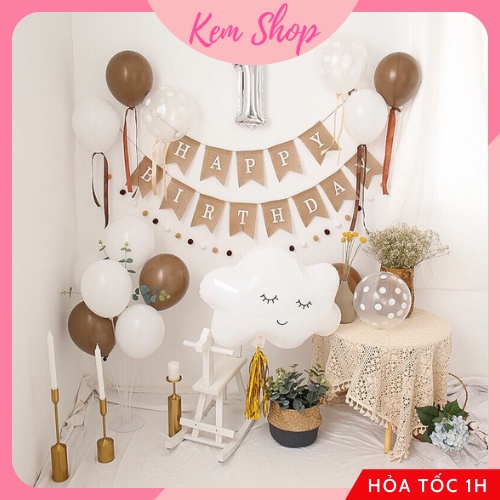 Set Trang Trí Sinh Nhật Hàn Quốc Phong Cách Retro [Tặng BƠM + BĂNG DÍNH + BÓNG NGÔI SAO + BÓNG HB TY] - Kemshop K21