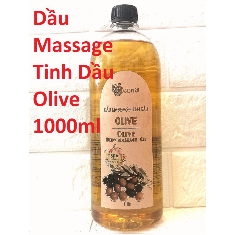 Dầu Massage Body Tinh Dầu OLIVE chuyên dùng Spa ACENA 1000ml Dưỡng Da Mềm Mịn