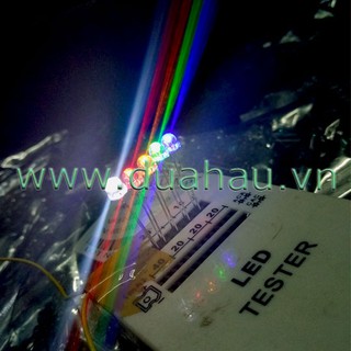 [1.000 bóng led màu TRẮNG] Led lùn đầu dù 5mm bóng trong