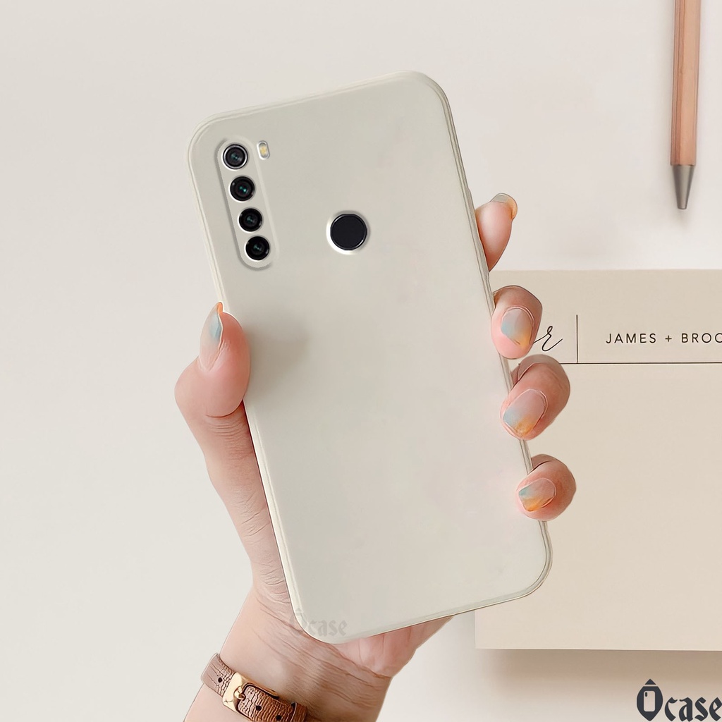 Ốp lưng Xiaomi Redmi Note 8 in hình gấu cạnh viền vuông có bảo vệ camera