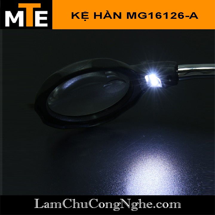 Giá đỡ mỏ hàn kệ hàn loại xịn có tay kẹp + kính lúp + đèn led đi kèm