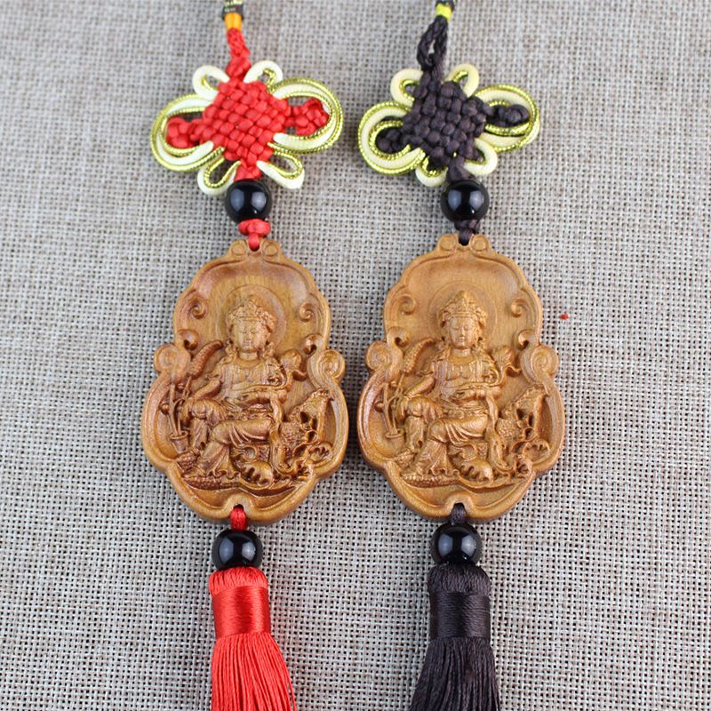 Dây Treo Trang Trí Xe Hơi Hình Tượng Phật Bằng Gỗ Đào