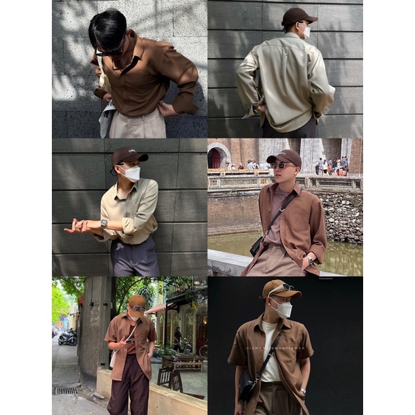 SIAM SƠMI DÀI TAY 1 TÚI ĐƠN GIẢN NAM NŨ ĐỀU BẬN XINH 2 MÀU NÂU VÀ GHI FORM RỘNG