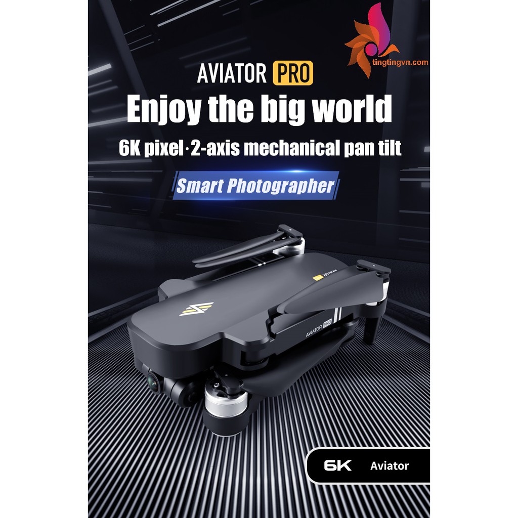 Flycam Aviator 8811 Pro Dual Camera FHD 6K Gimbal 2 Trục, Dual GPS + Positioning 5G Động Cơ Không Chổi Than