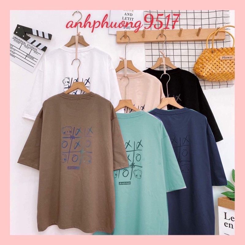 Áo thun Cờ Karo XOXTay Lỡ Dáng Rộng Oversize KuteUnisex chất cotton mềm mịnPhong cách Thể thao