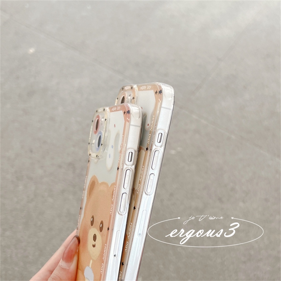 Ốp Điện Thoại Mềm In Gấu Hoạt Hình Dễ Thương Cho iPhone 14 13 12 11 Pro Max SE2020 X XR Xs Max 7 8 6 6s Plus
