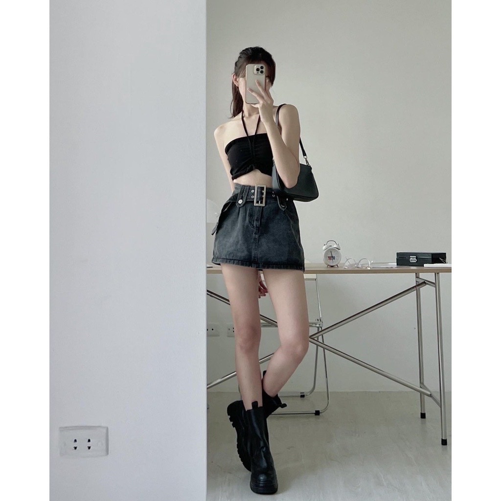 Chân váy jean kèm đai siêu xinh Thời Trang Giá Xưởng Official