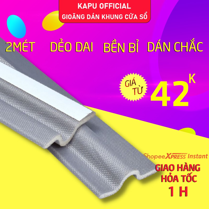 Nẹp cửa sổ chống gió lùa, ron cửa cản bụi CS2 dùng cho cửa nhôm kính kéo, đẩy - KAPU