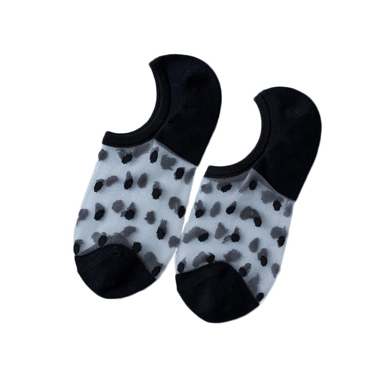 Vớ lưới xuyên thấu CuteByte họa tiết chấm bi thời trang cho nữ