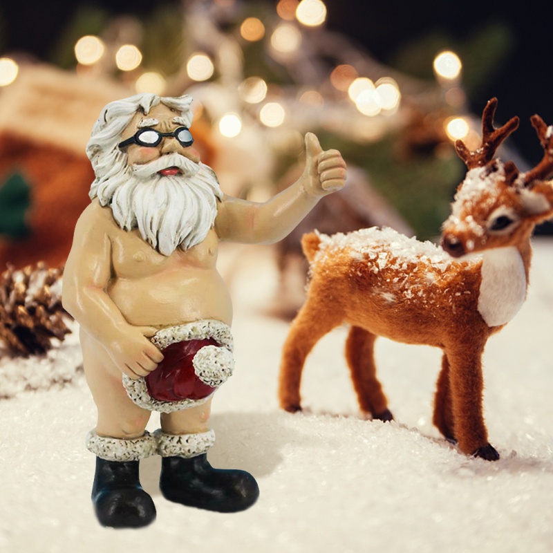 Đồ trang trí Ông Già Noel Bằng Nhựa Resin Để Bàn Trang Trí Giáng Sinh