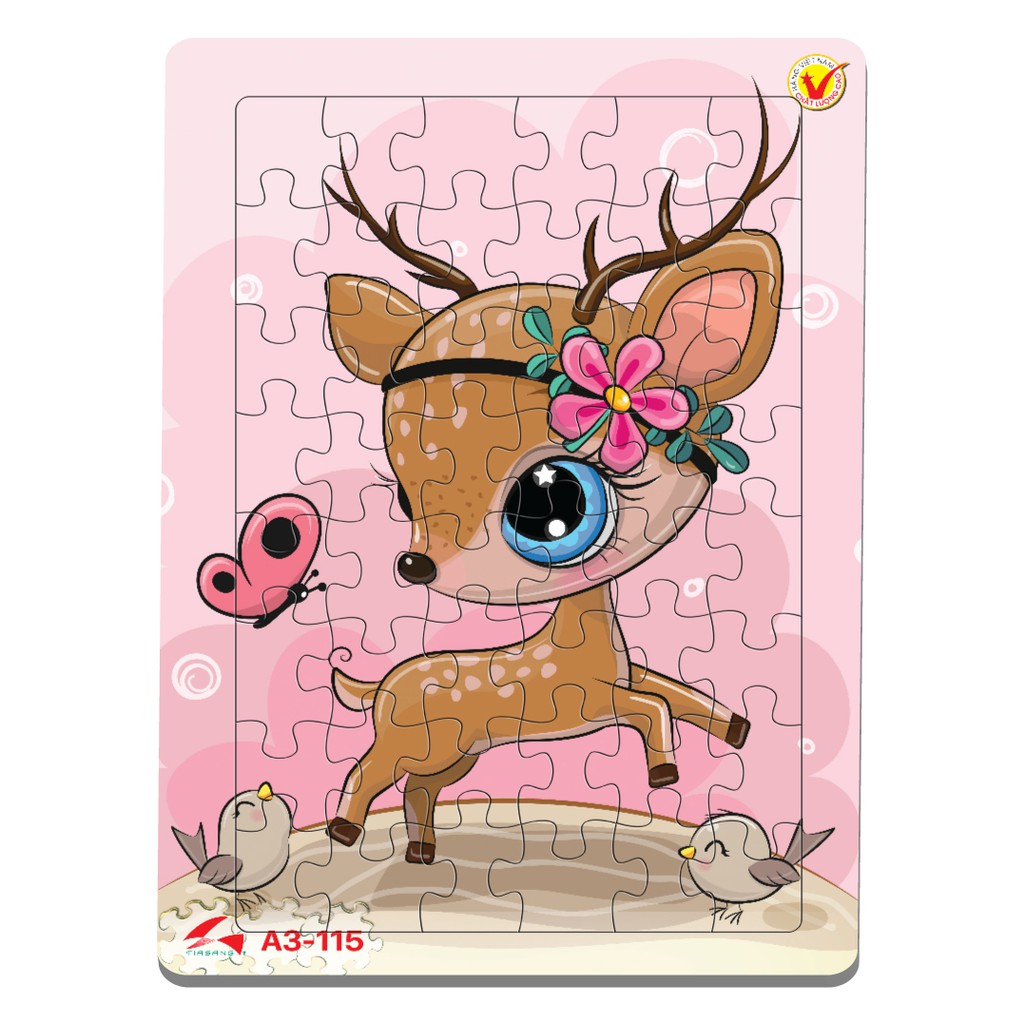 Tranh xếp hình cho bé jigsaw puzzle 48 mảnh ghép khổ A3. Đồ chơi trí tuệ cho bé.