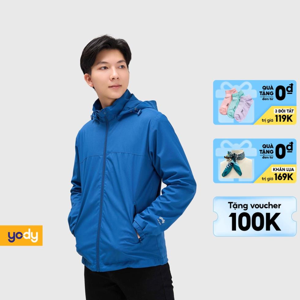 Áo khoác nam YODY 2 lớp đẹp cản gió cản bụi chống thấm nước, Áo gió nam chất kaki giữ ấm tốt AKM4027 New