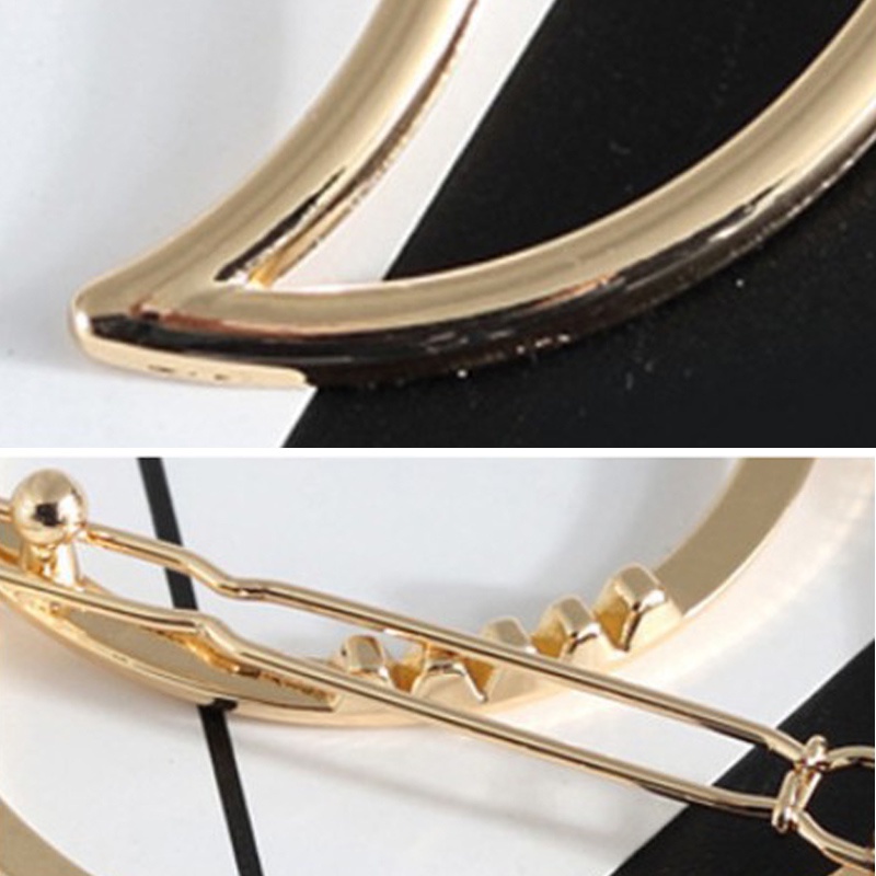 [Women Korean INS Style Golden Hair Clip] [Girls Metal Bangs Hairpin] [Ladies Elegant Hair Accessories]